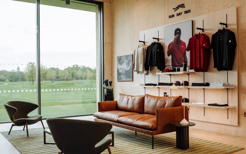 slim sliding doors in the lounge at the kingdom at the grove looking out over the greens